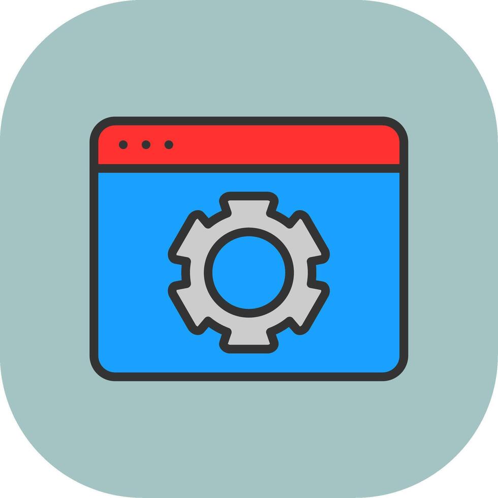 Web Optimization Line Filled Curve Icon vector
