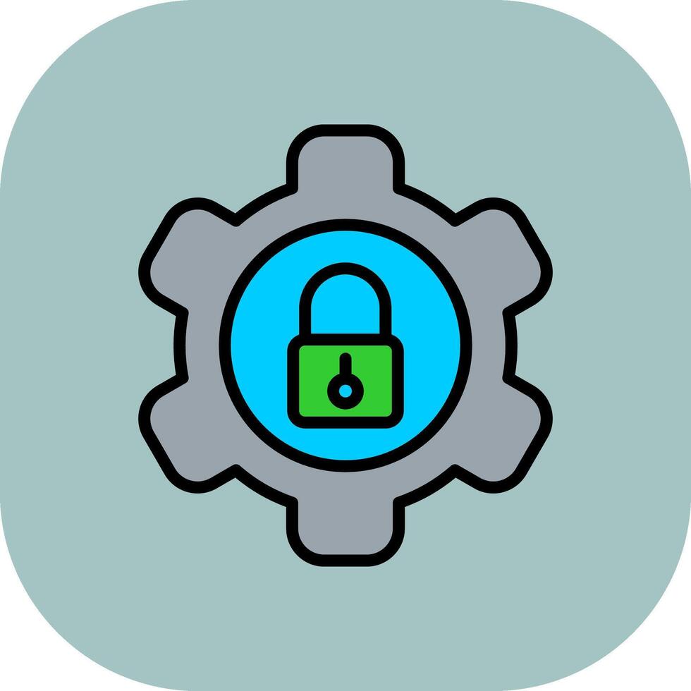 Setting Line Filled Curve Icon vector