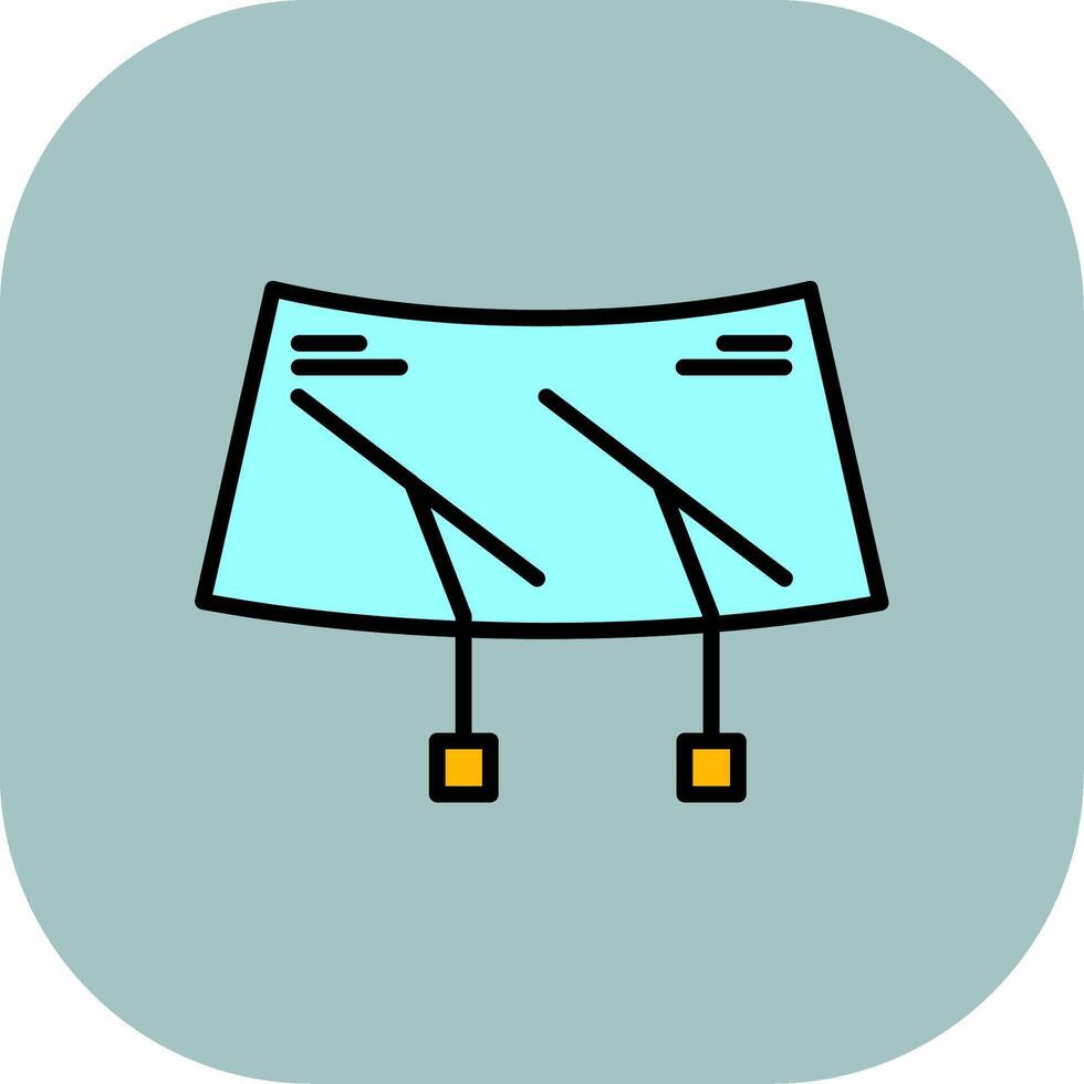 Windscreen Line Filled Curve Icon vector