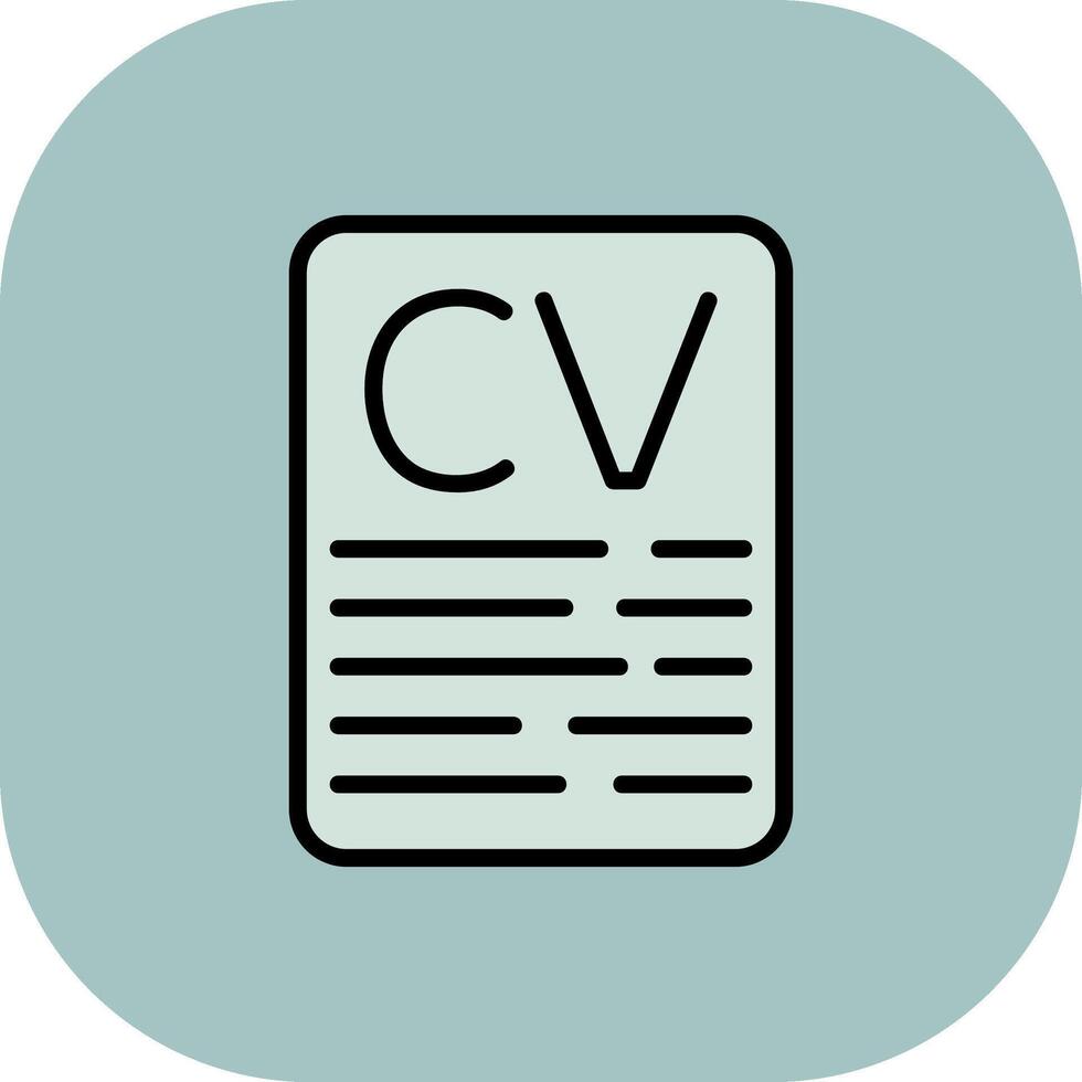 CV Line Filled Curve Icon vector