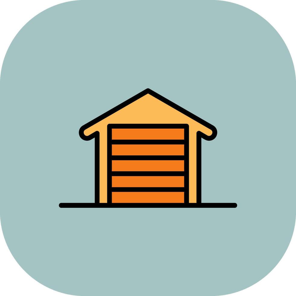 Garrage Line Filled Curve Icon vector
