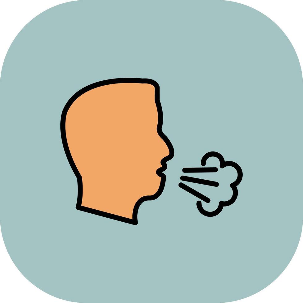 Dry Cough Line Filled Curve Icon vector