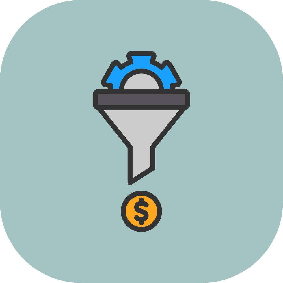 Conversion Line Filled Curve Icon vector