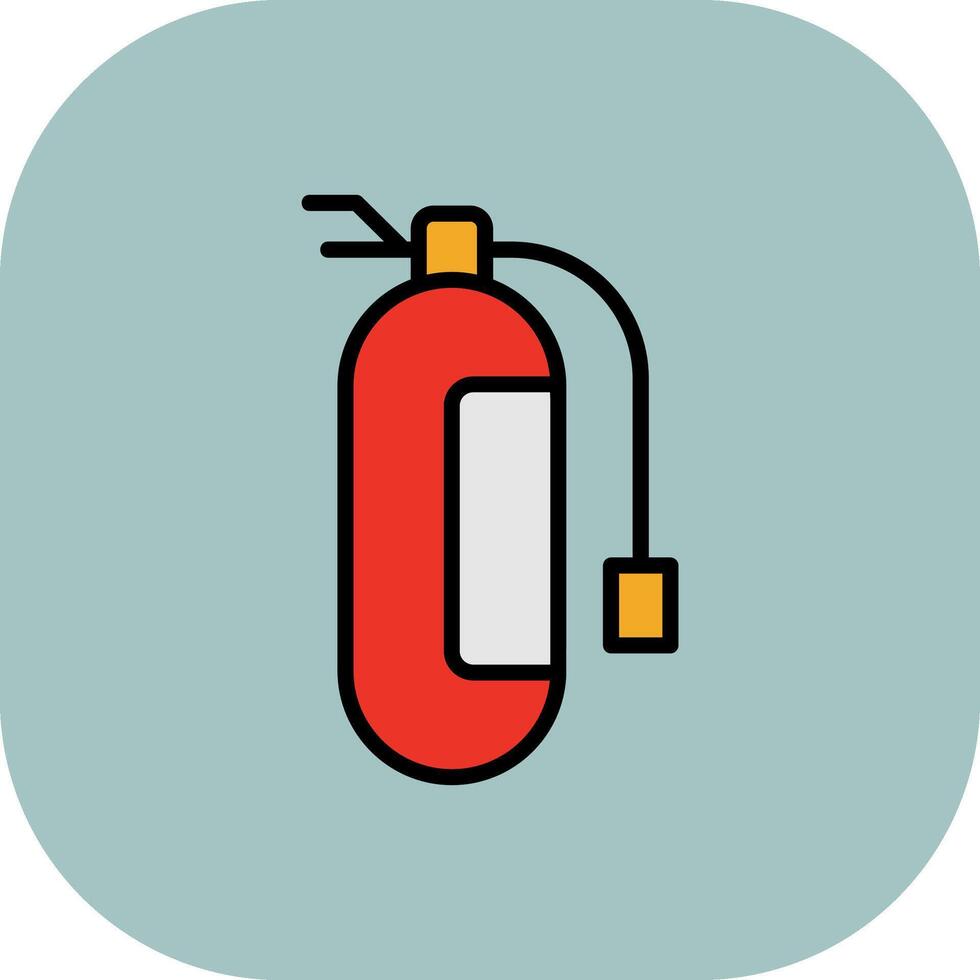 Fire Extinguisher Line Filled Curve Icon vector