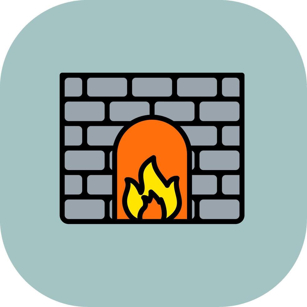 Firewall Line Filled Curve Icon vector