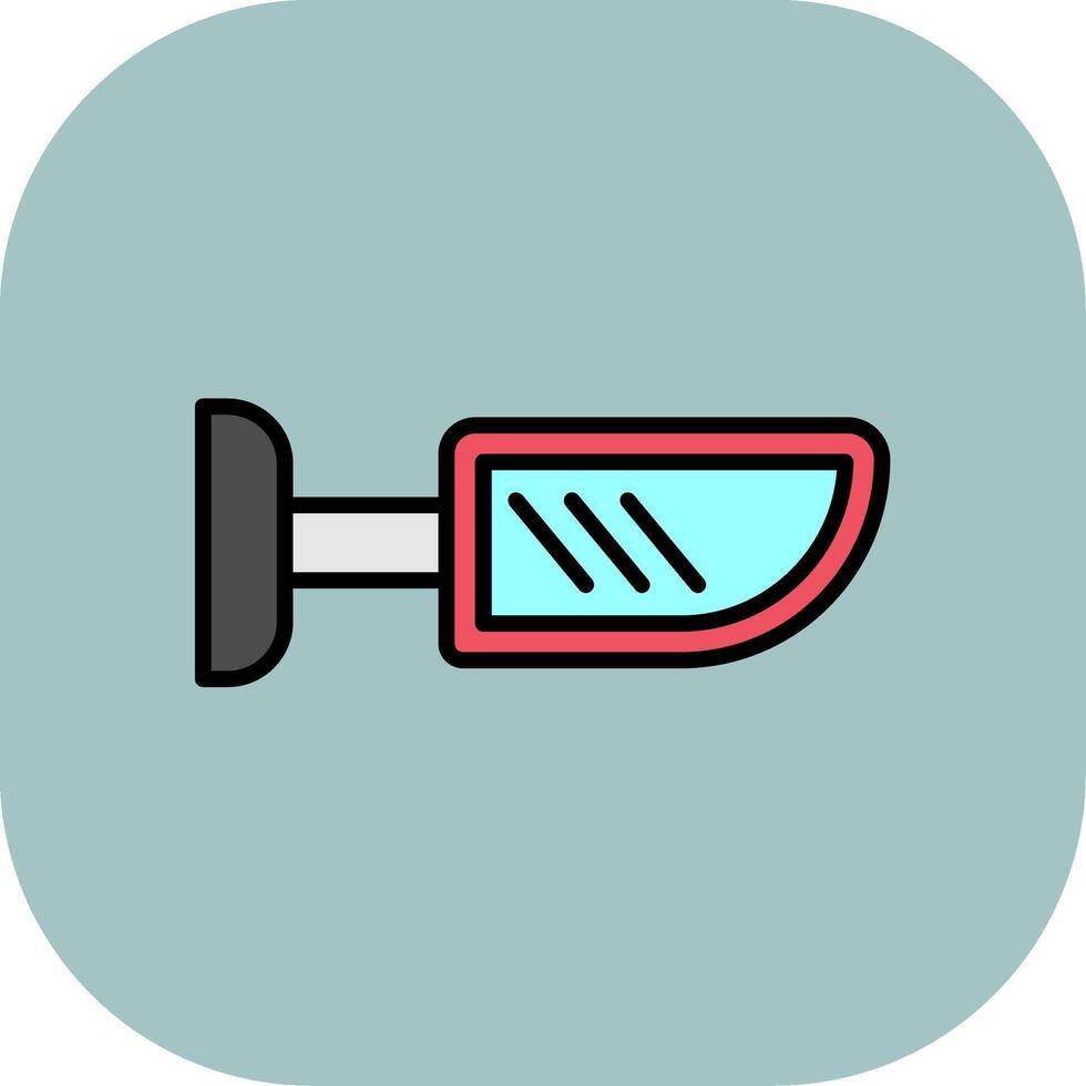 Side Mirror Line Filled Curve Icon vector