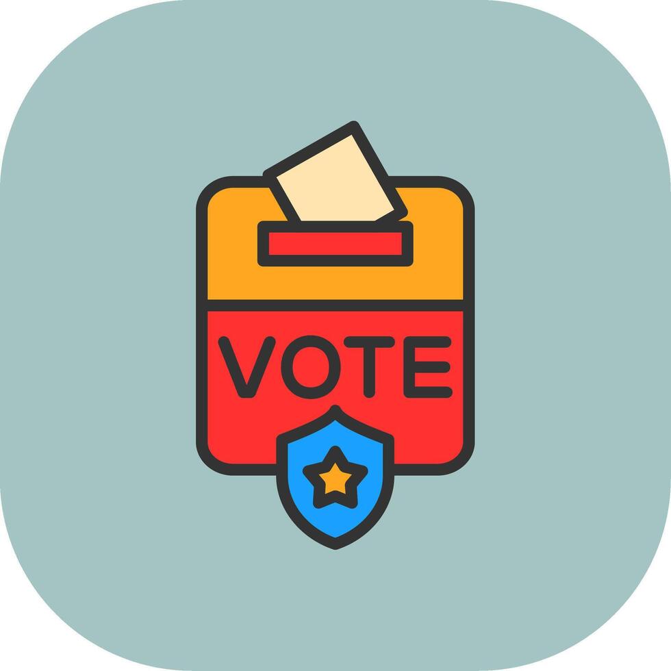 Voting Box Line Filled Curve Icon vector