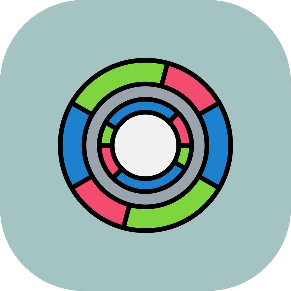 Chart Line Filled Curve Icon vector