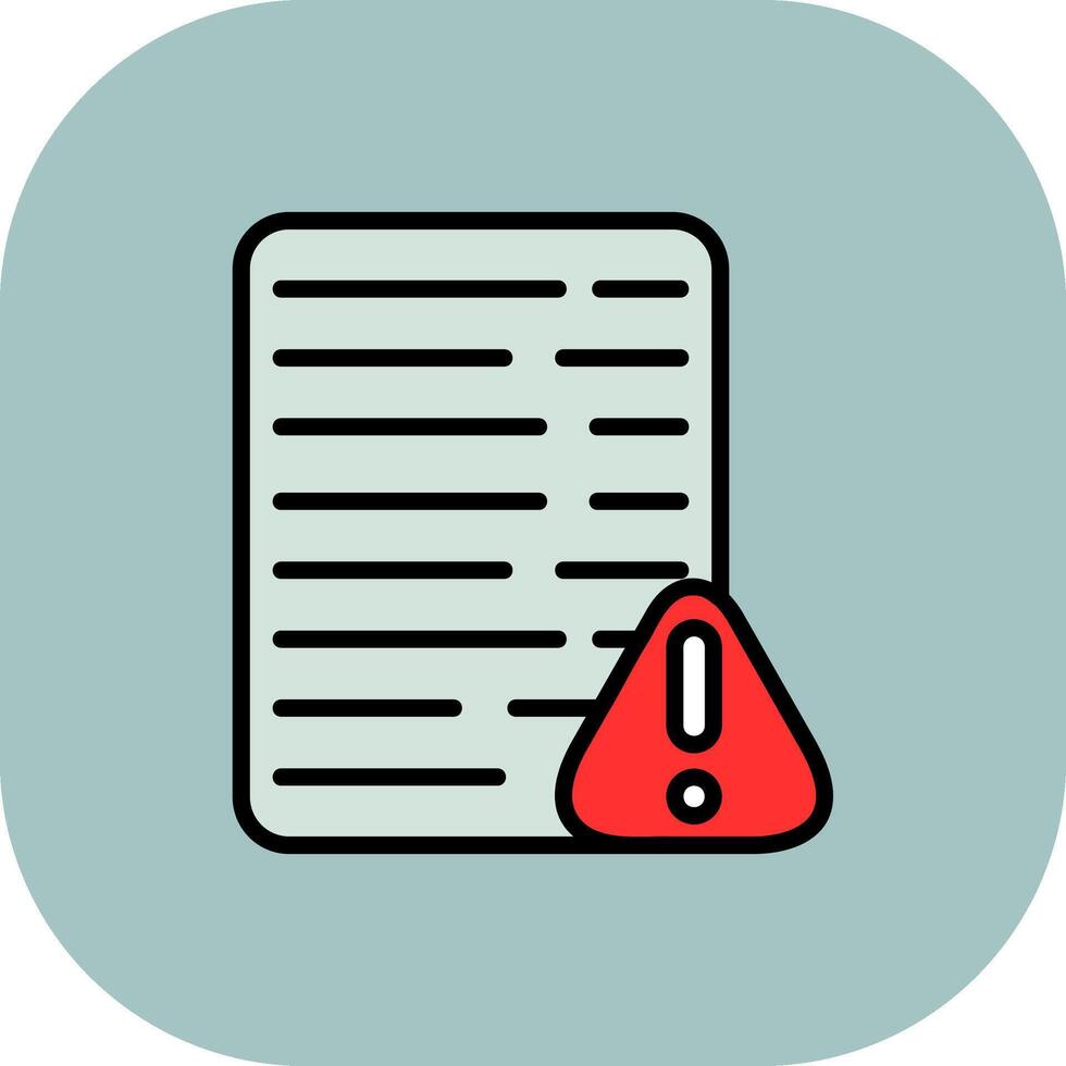 Error Line Filled Curve Icon vector