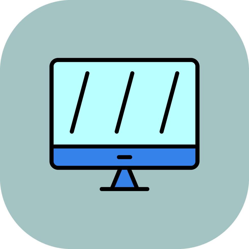 Computer Line Filled Curve Icon vector