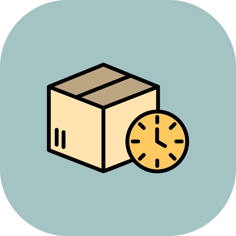 Delivery Time Line Filled Curve Icon vector