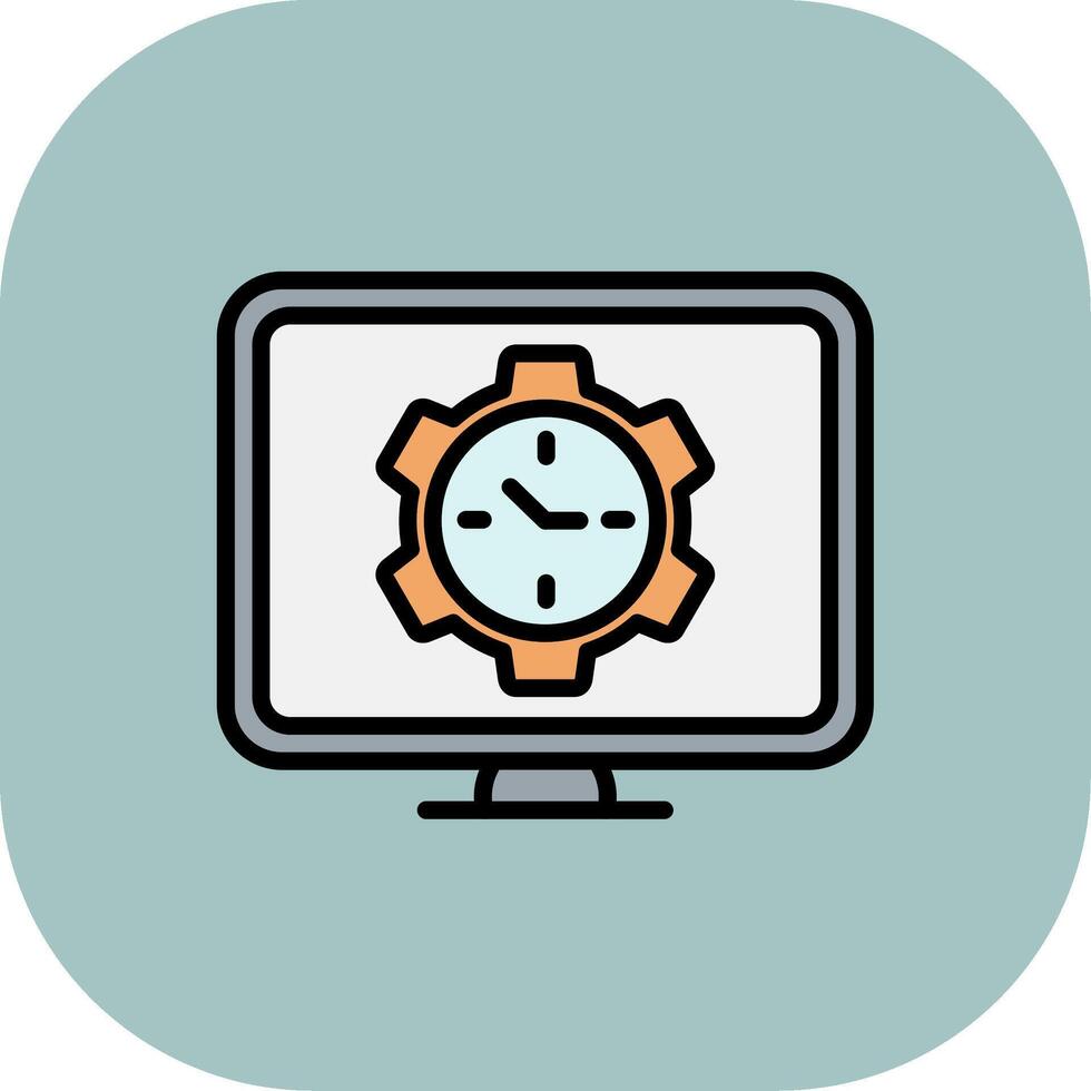 Time Management Line Filled Curve Icon vector