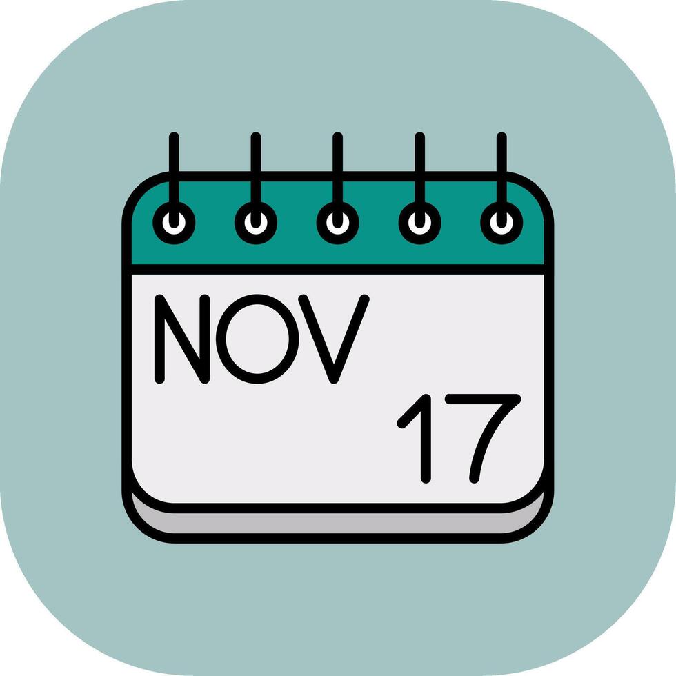 November Line Filled Curve Icon vector