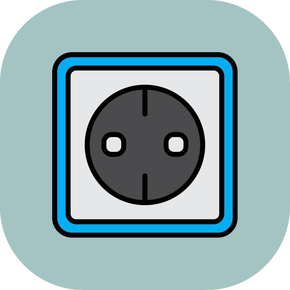 socket Line Filled Curve Icon vector