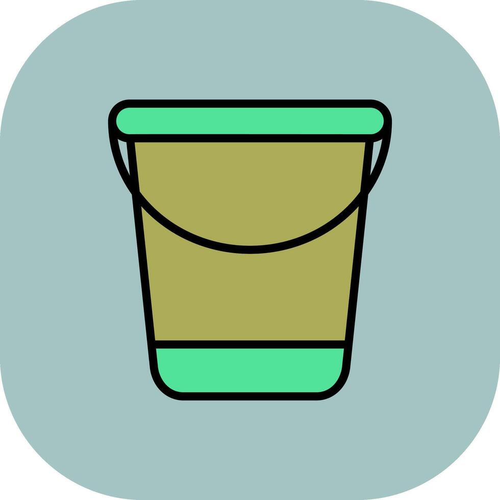 Water Bucket Line Filled Curve Icon vector