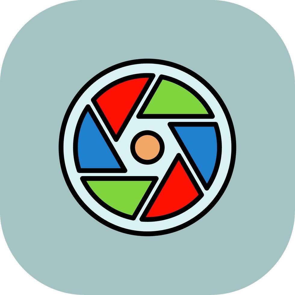 Shutter Line Filled Curve Icon vector