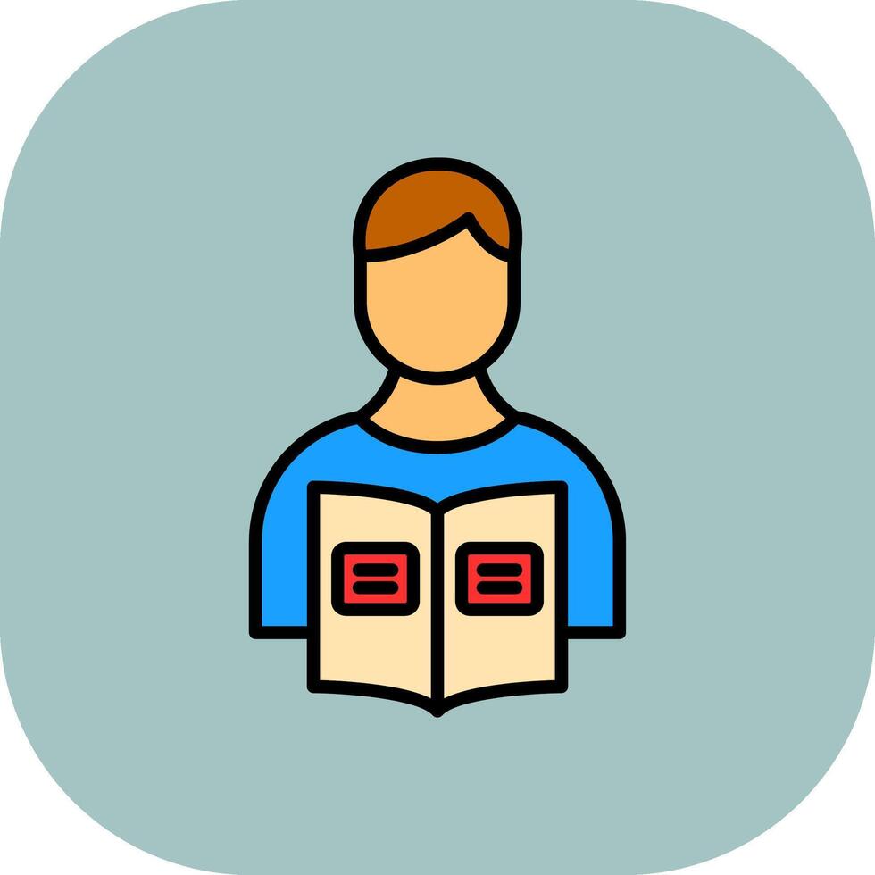 Homework Line Filled Curve Icon vector