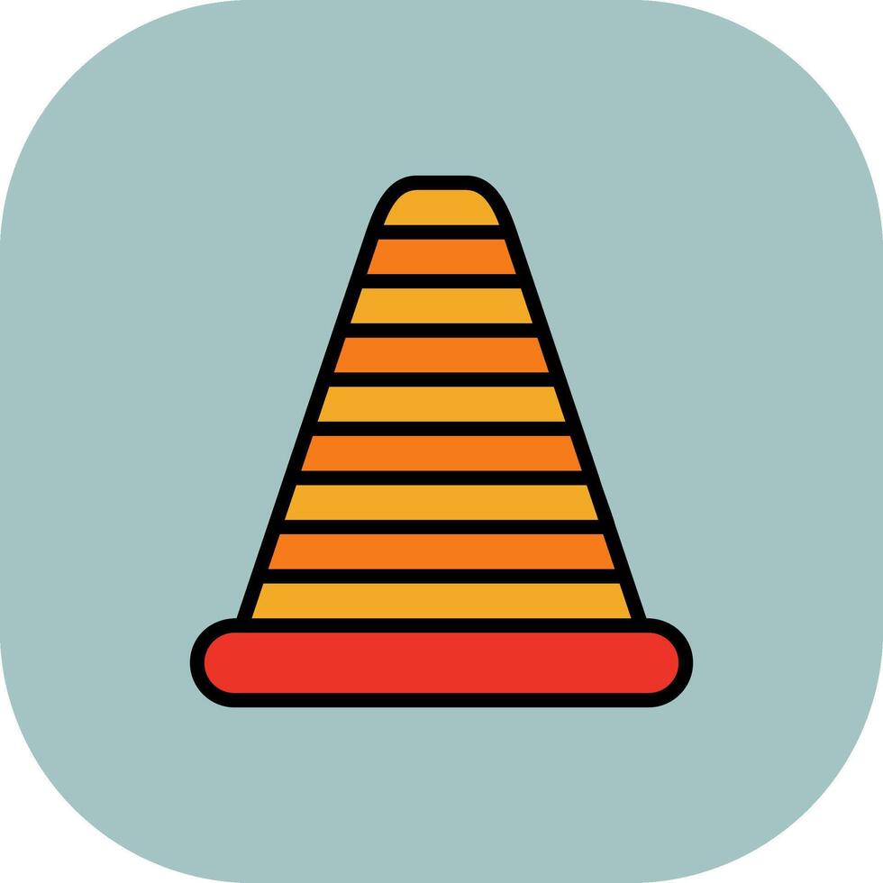 Traffic Cone Line Filled Curve Icon vector