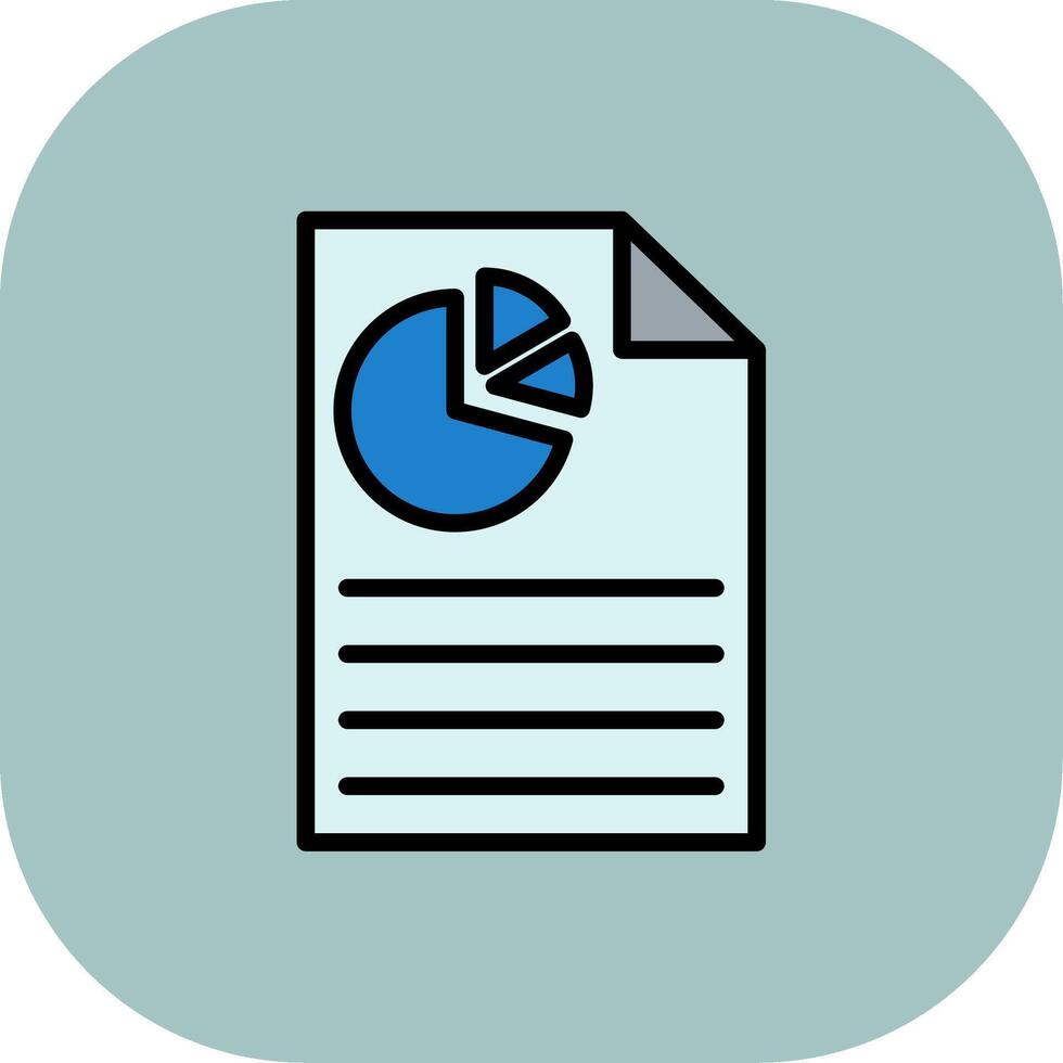 Document Line Filled Curve Icon vector