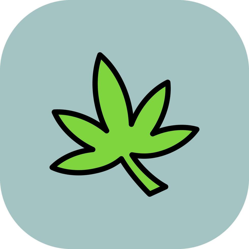 Weed Line Filled Curve Icon vector
