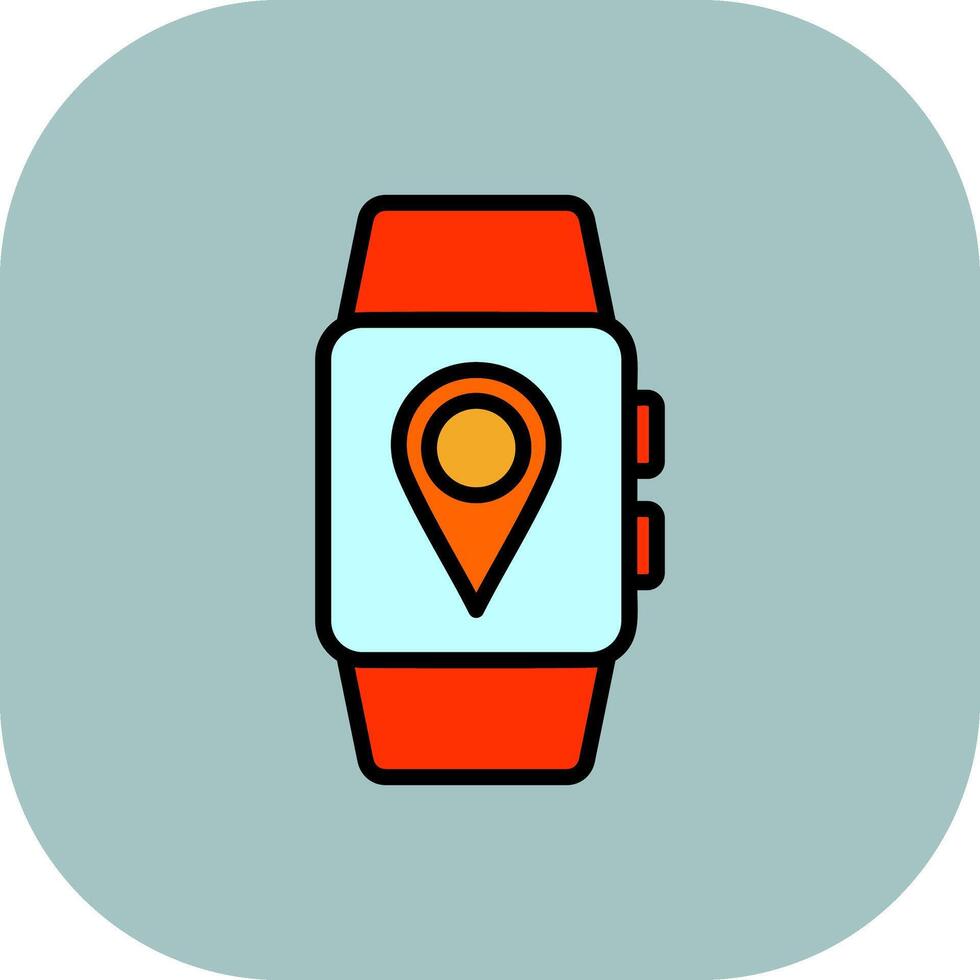 Smartwatch Line Filled Curve Icon vector