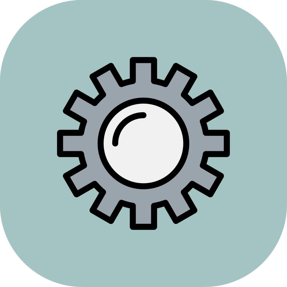 Setting Line Filled Curve Icon vector