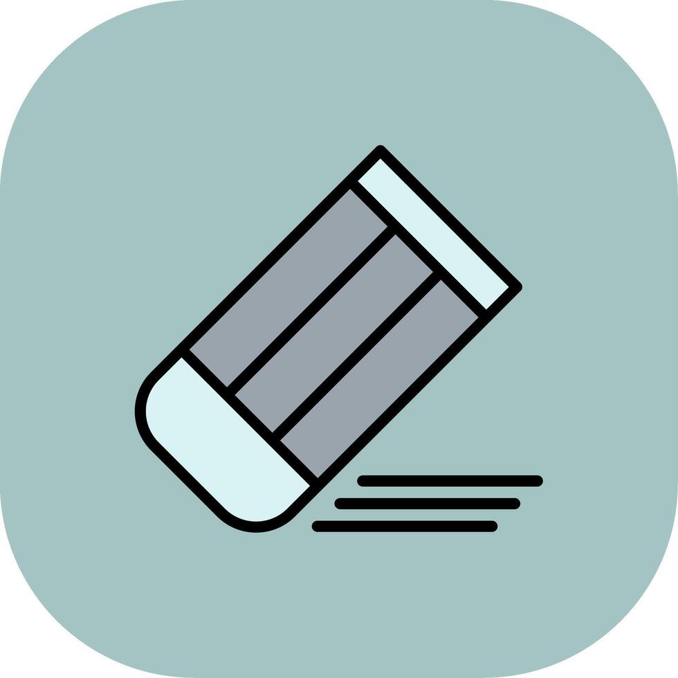 Eraser Line Filled Curve Icon vector