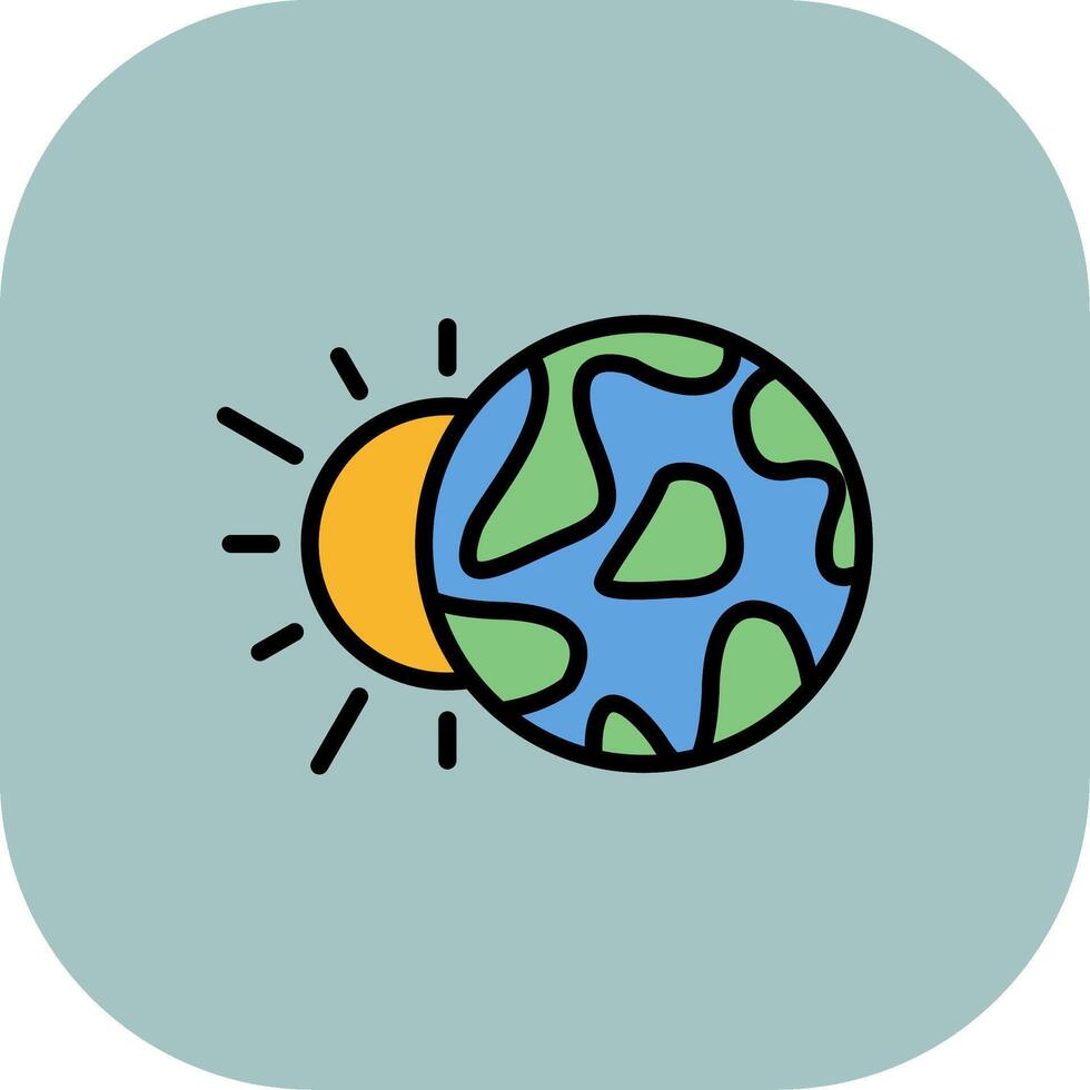 Eclipse Line Filled Curve Icon vector