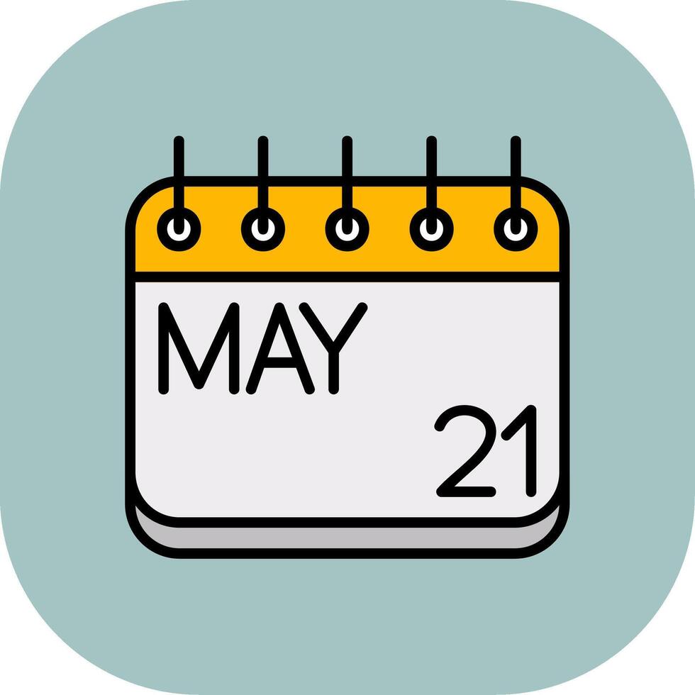 May Line Filled Curve Icon vector