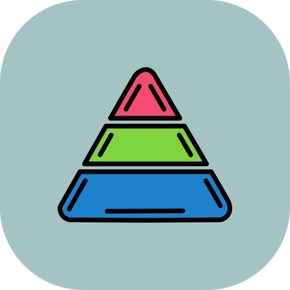 Pyramid Line Filled Curve Icon vector