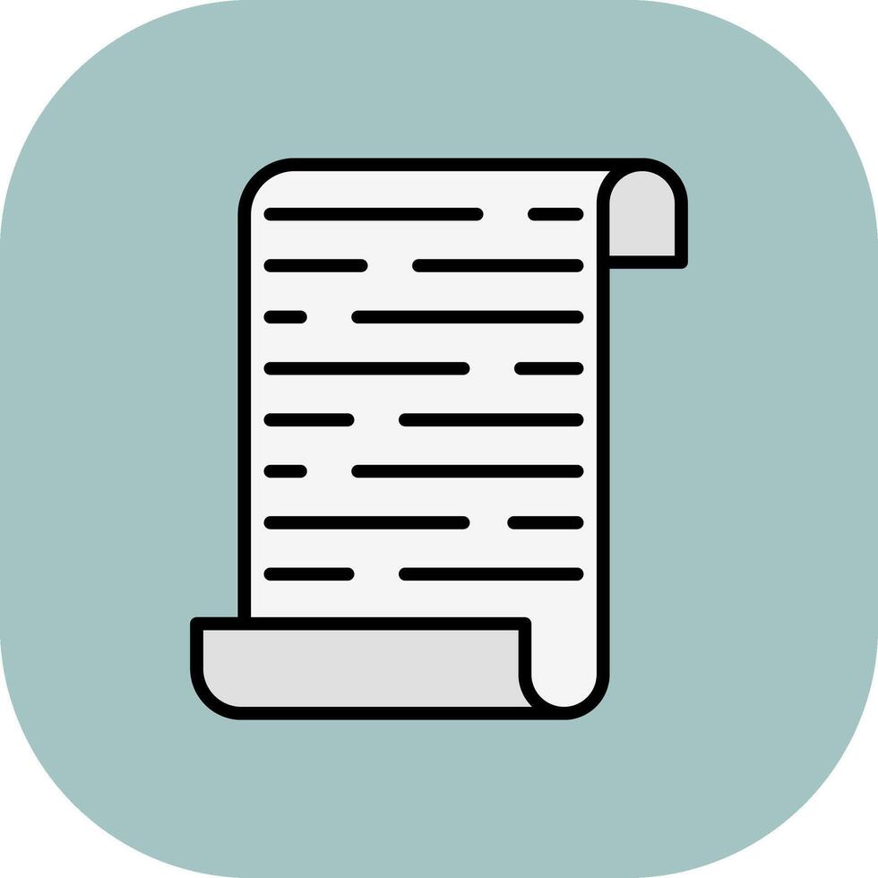 Script Line Filled Curve Icon vector