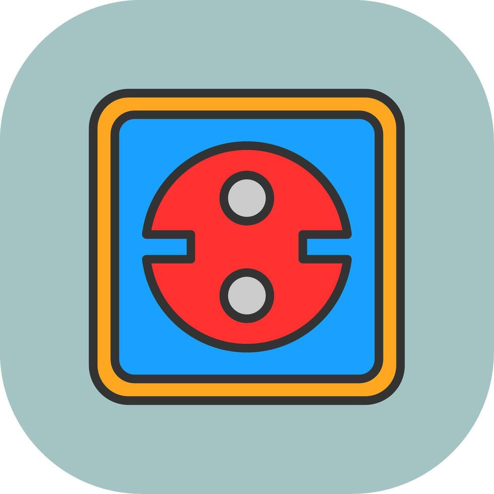 Socket Line Filled Curve Icon vector