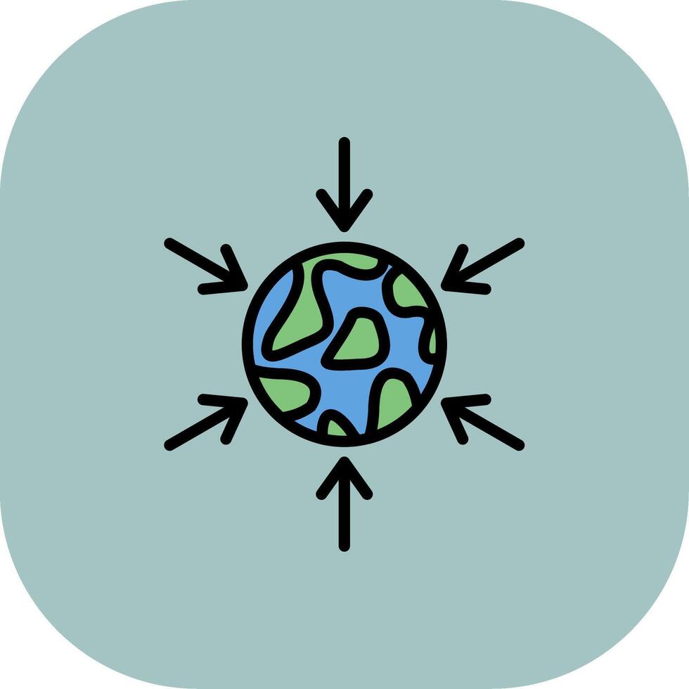 Gravity Line Filled Curve Icon vector