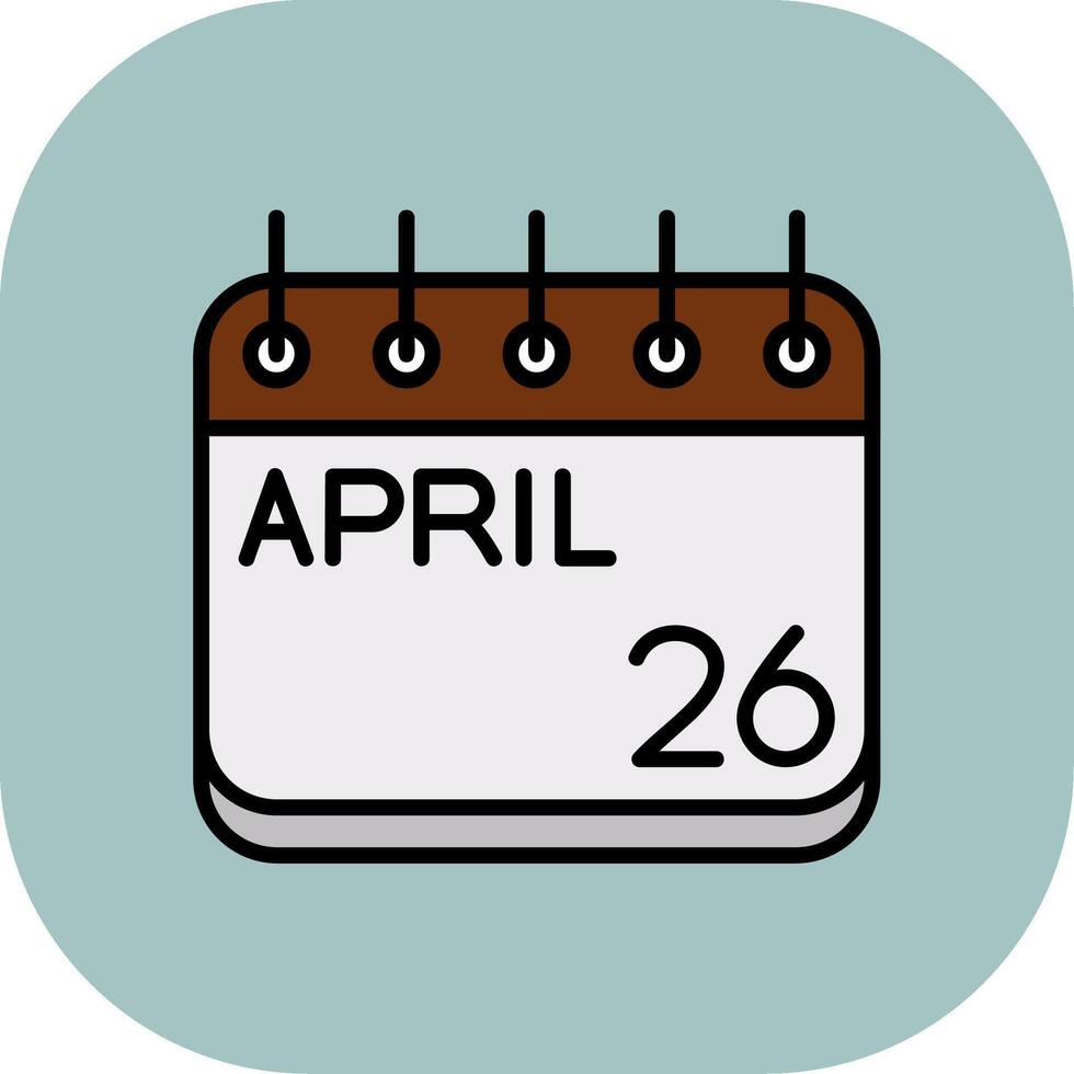 April Line Filled Curve Icon vector