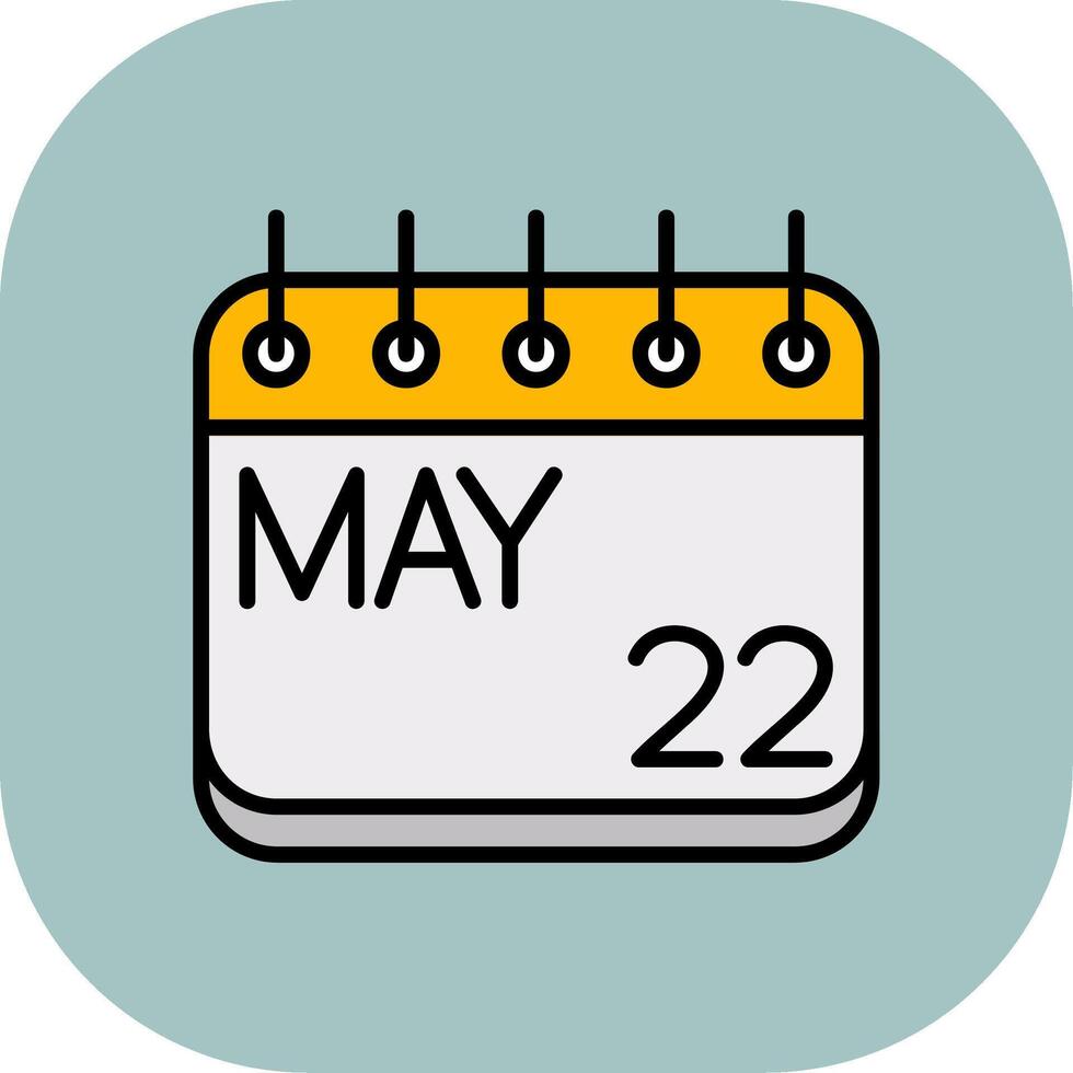 May Line Filled Curve Icon vector