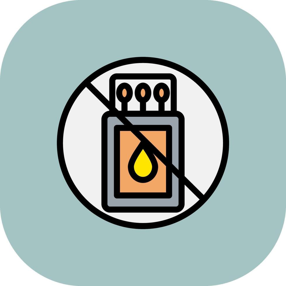 No Fire Line Filled Curve Icon vector
