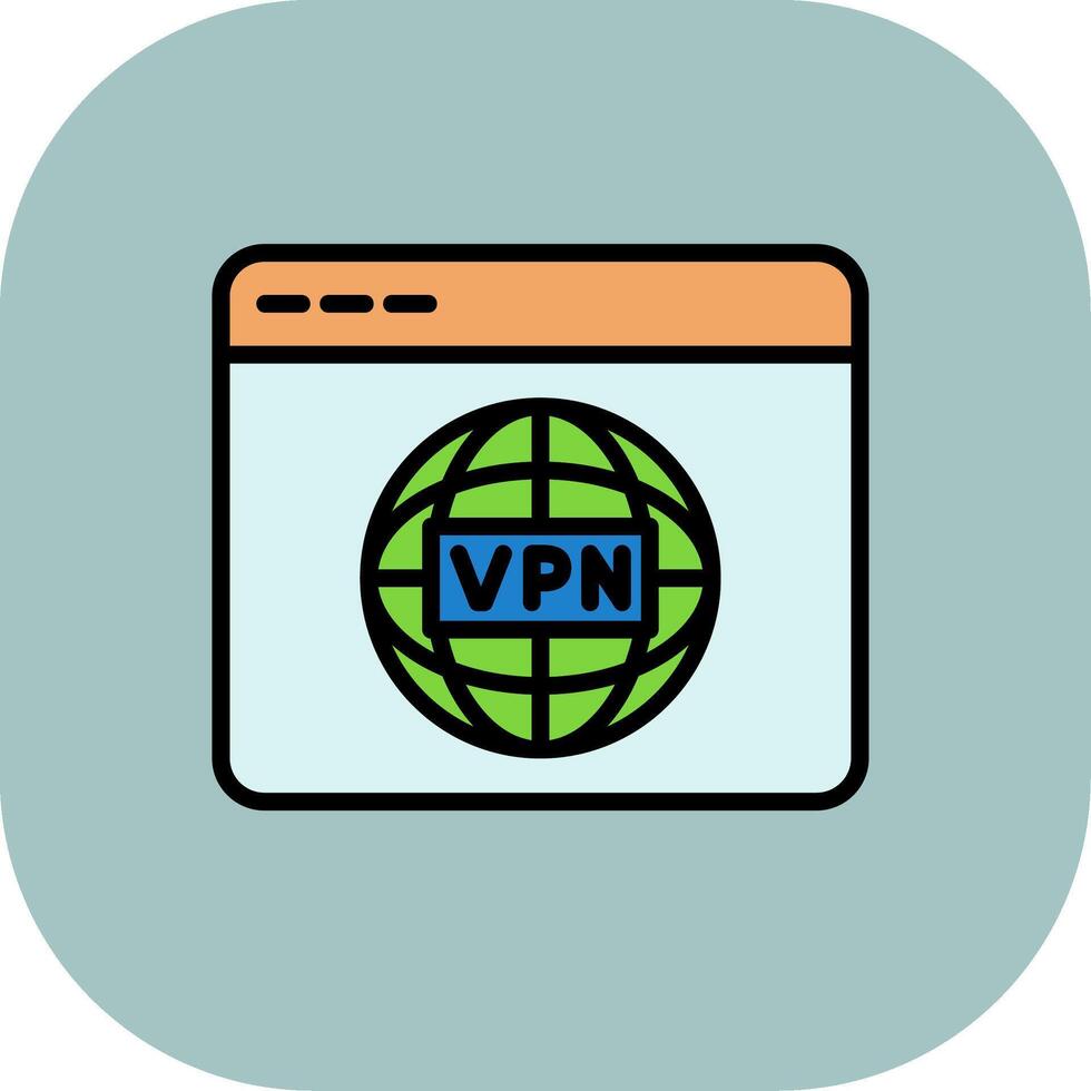VPN Line Filled Curve Icon vector