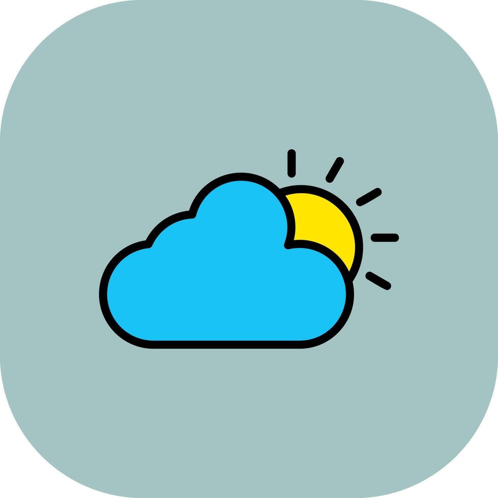 Weather Line Filled Curve Icon vector