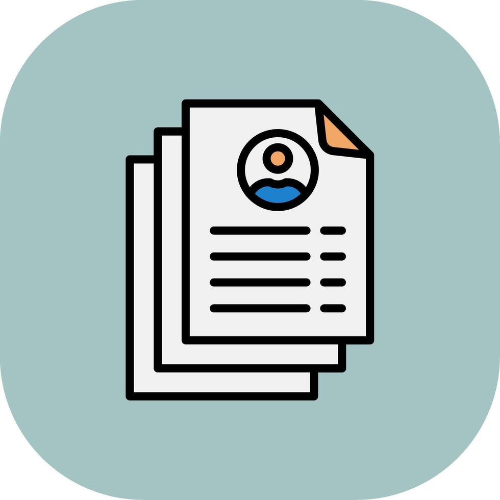 Resume Line Filled Curve Icon vector