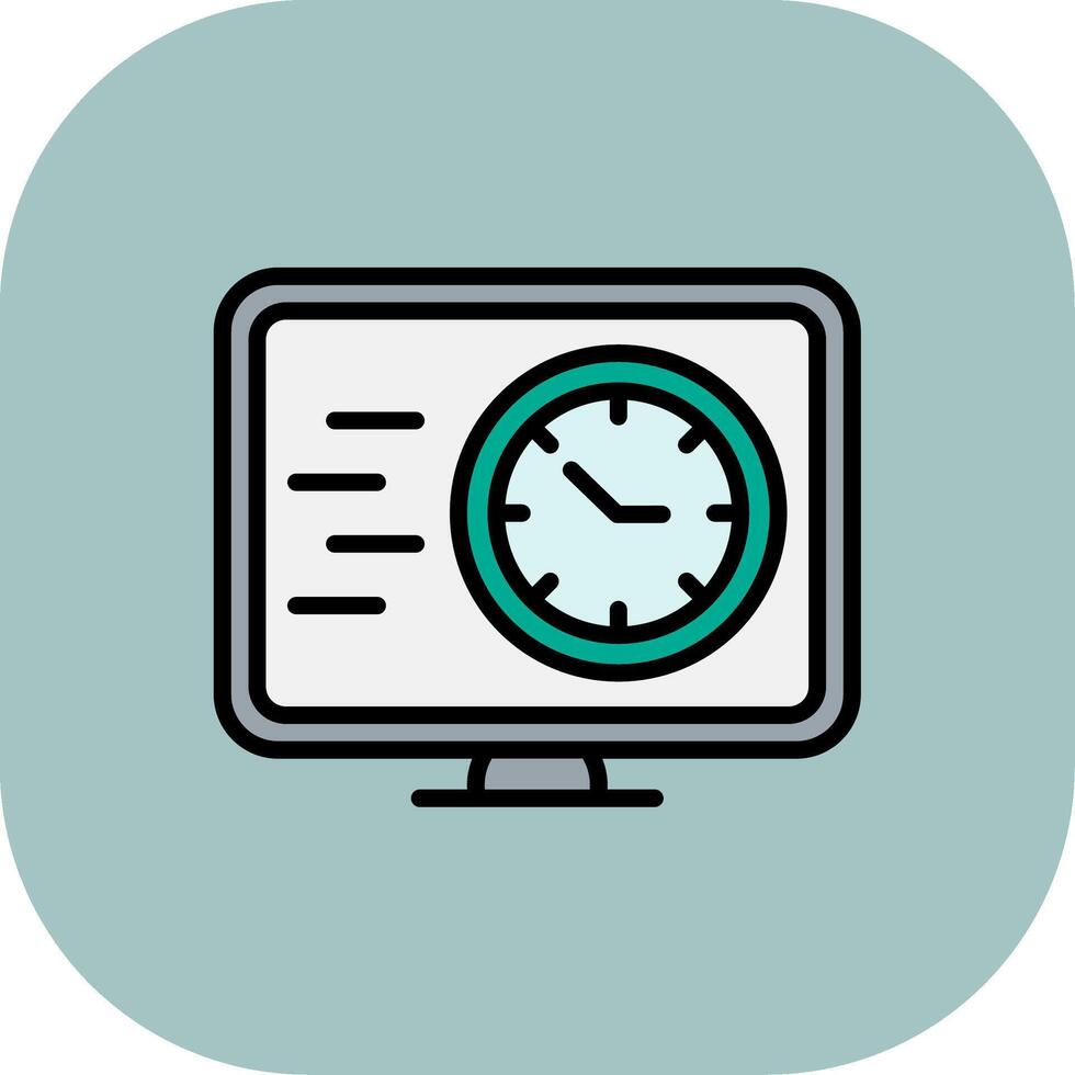 Fast Time Line Filled Curve Icon vector