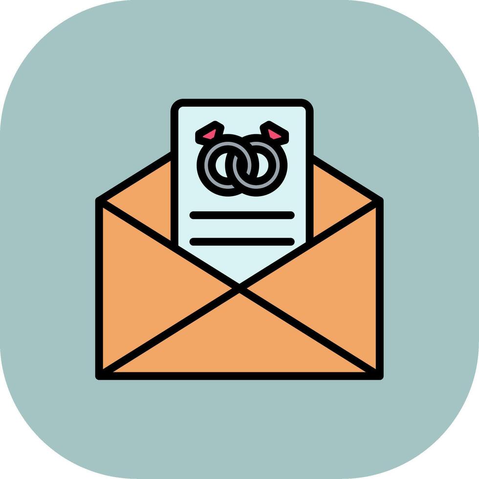 Invitation Line Filled Curve Icon vector