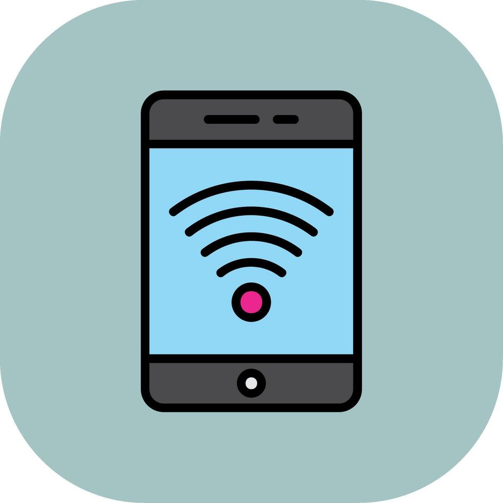 Wifi Line Filled Curve Icon vector