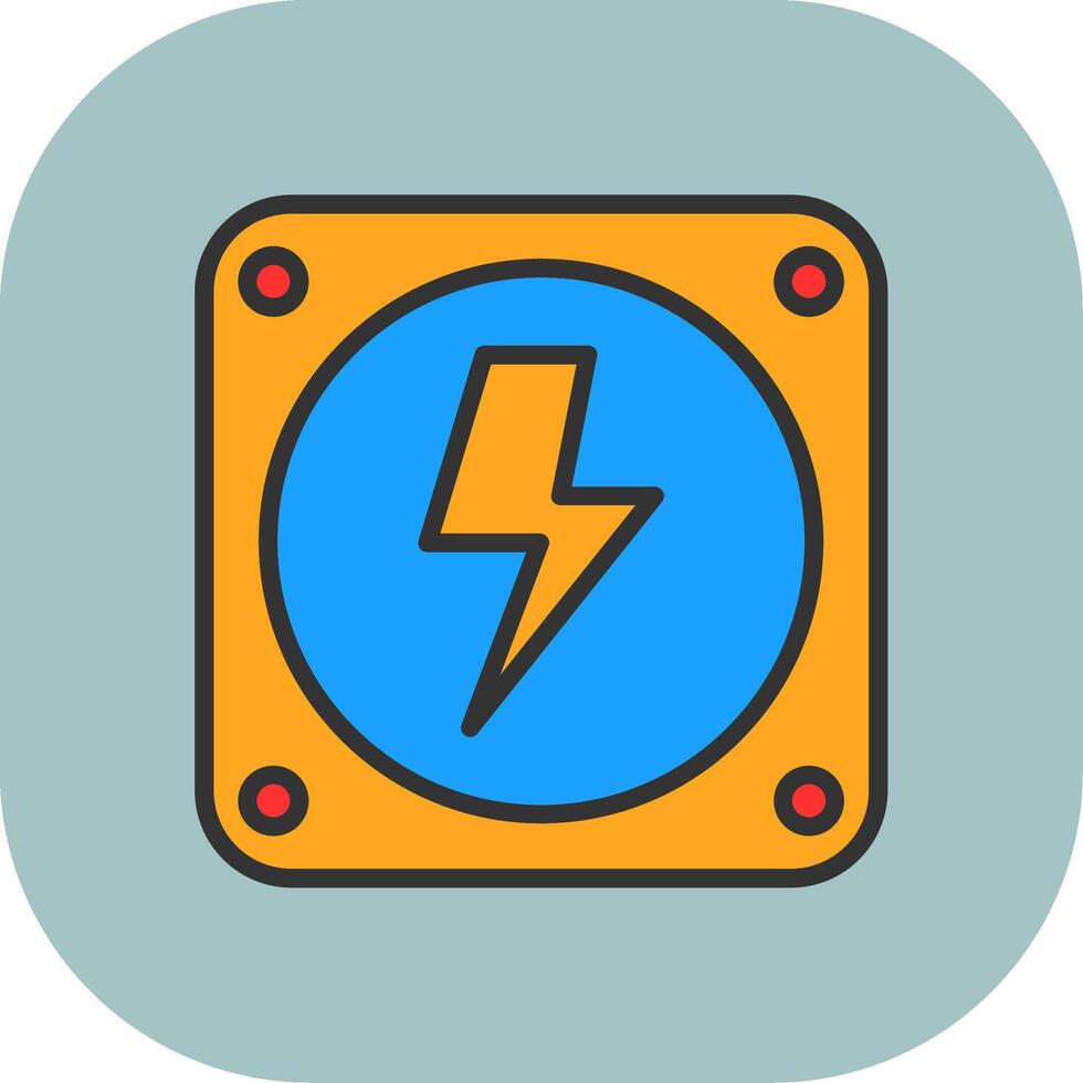 Electricity Line Filled Curve Icon vector
