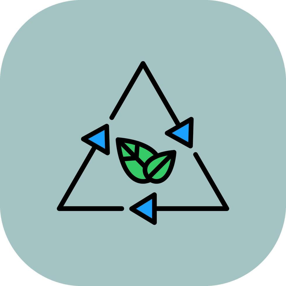 Recycle Line Filled Curve Icon vector