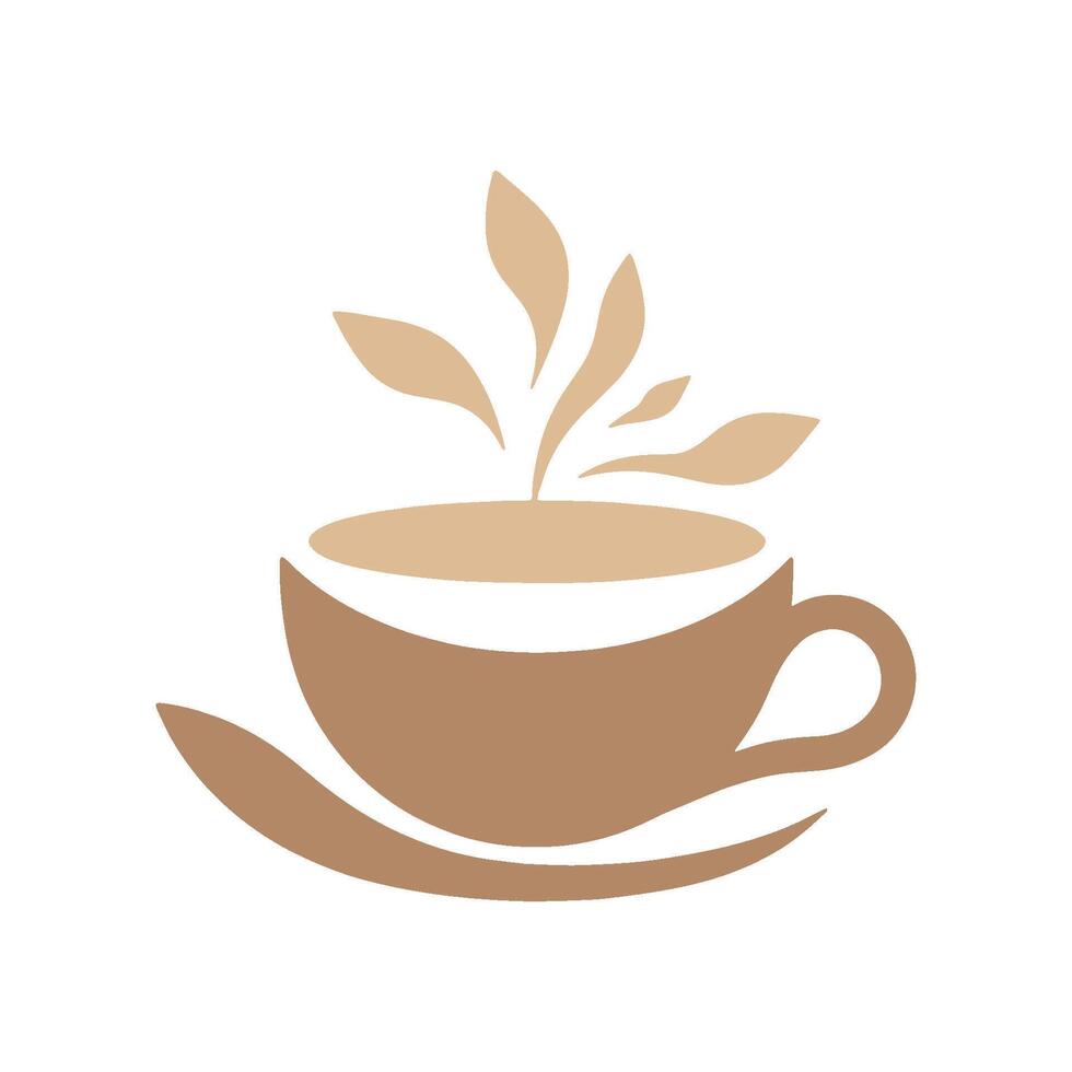 Minimal Coffee Cup Icon with White Background vector