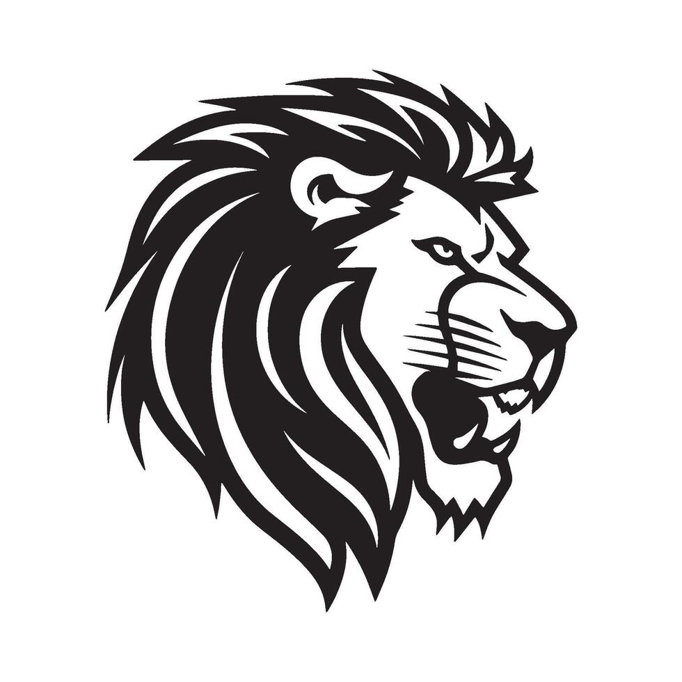 Creative Lion Head Illustration on Bright White Background Template vector