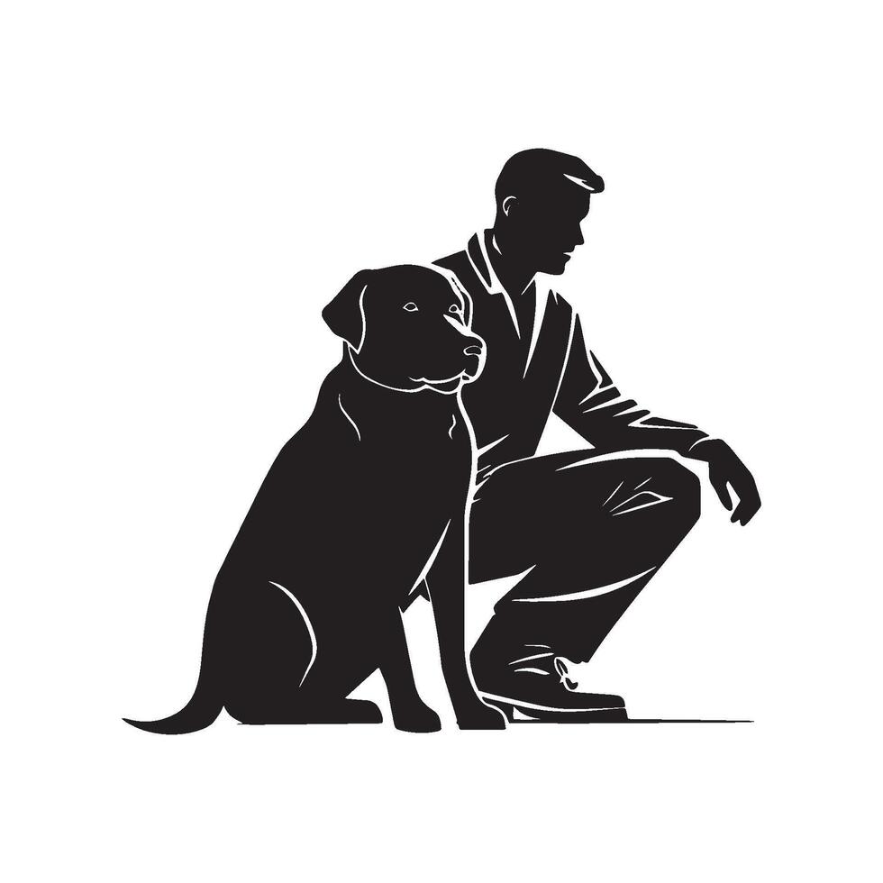 Dog and Owner Icon Friendly Duo Graphic vector