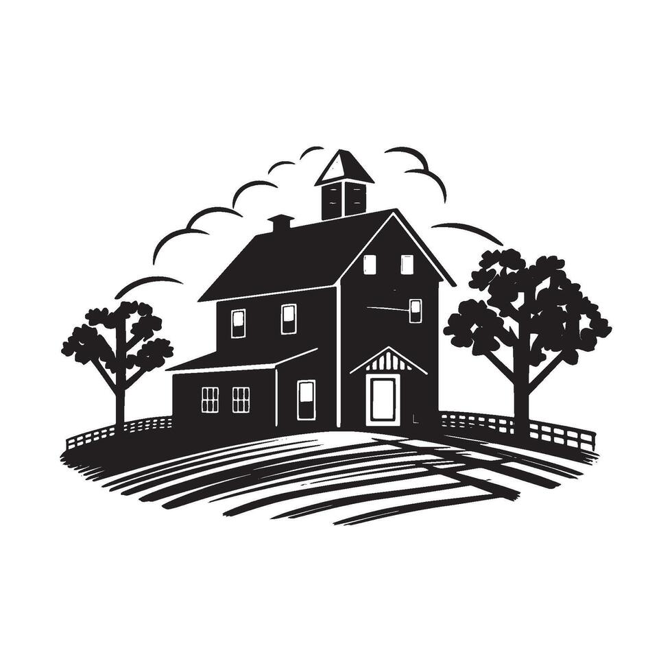 Modern illustration of farmhouse icon vector