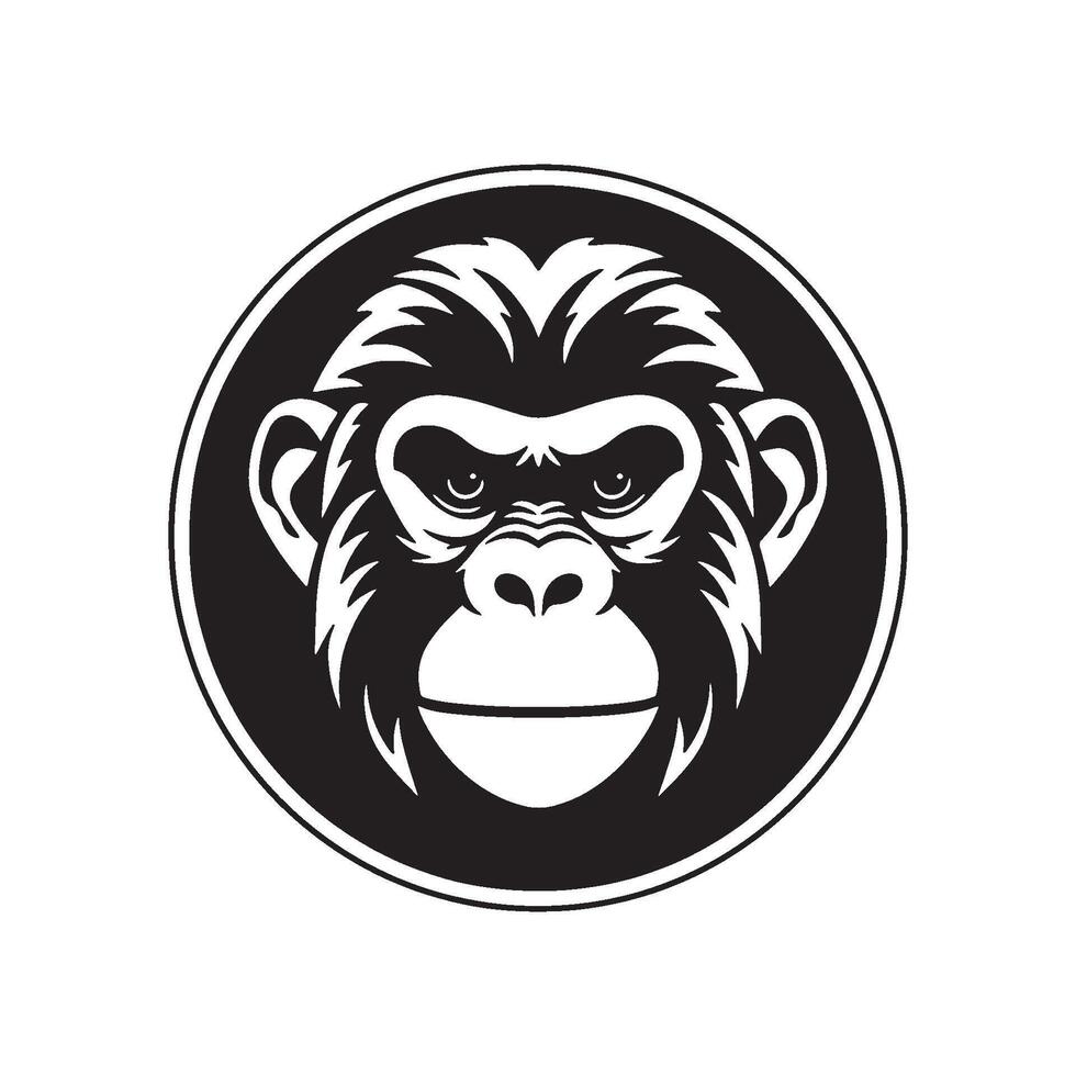 Realistic Monkey Head Illustration in Jungle Theme for Graphic Projects vector