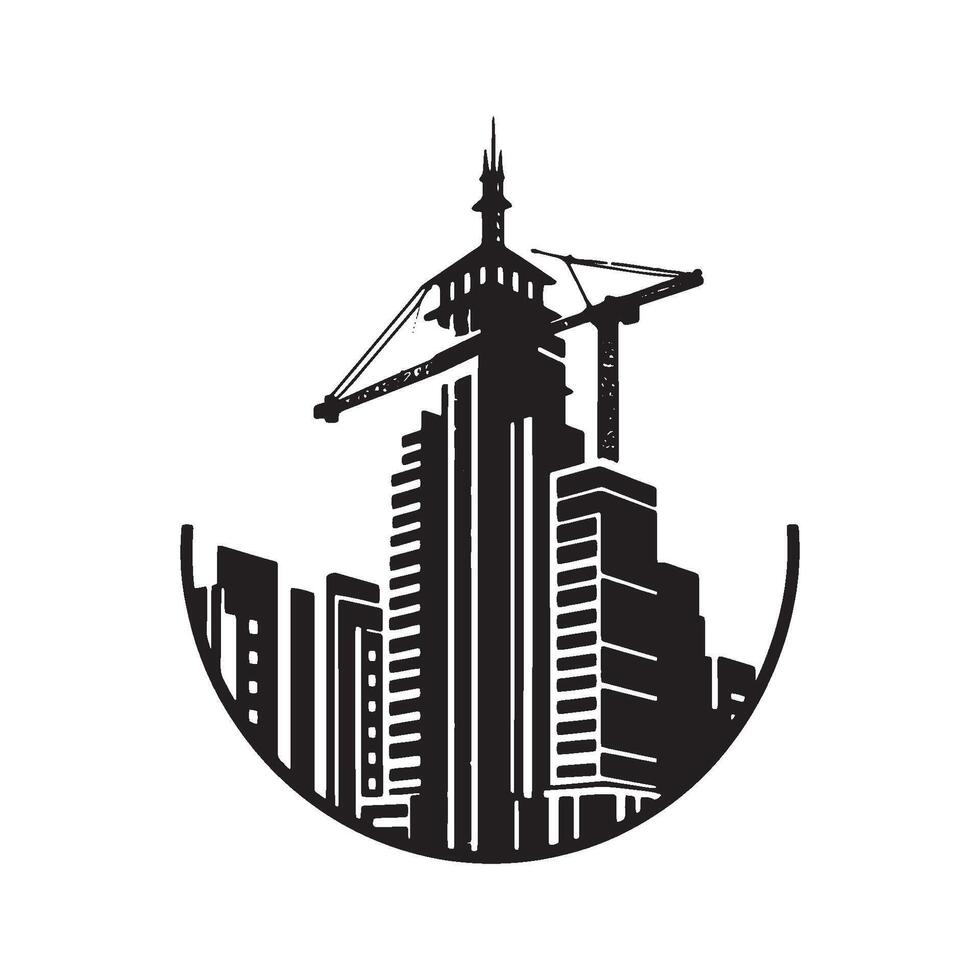 Modern Real Estate Building Icon on White Background for Graphics vector